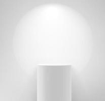 White room with column and lamp light. Realistic 3d style vector illustration