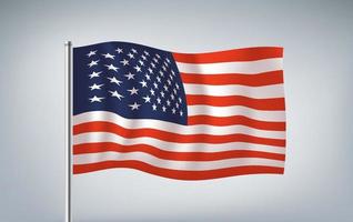 ondeando la bandera americana ilustración vectorial vector
