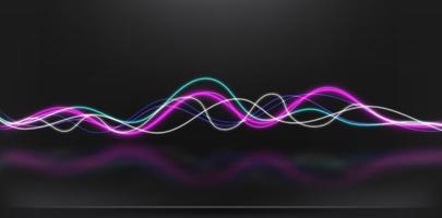 Impulse waves of neon glow. Vector illustration