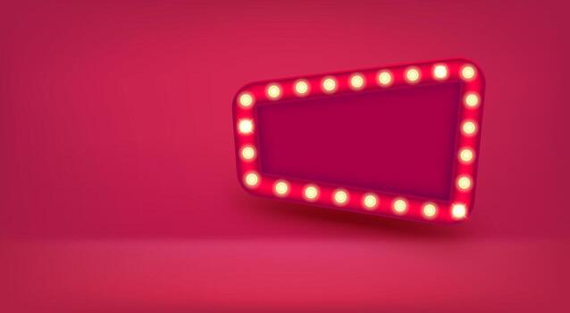 Frame with lightbulbs. Vector banner with copy space