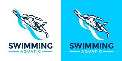 swimming logo vector