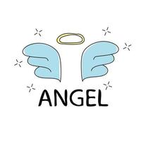 Slogan angel vector print. For t-shirt graphics - textile graphic