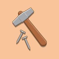 Vector iluatration of hammers and nails