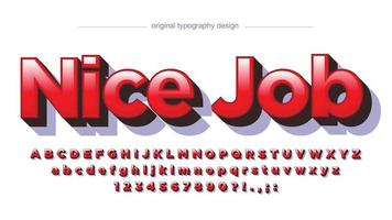 rojo 3d sans serif letras completas tipografía vector