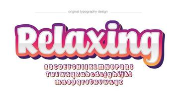 chrome 3d neon outline calligraphy font vector