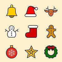 christmas day icon design with colorful and outline. vector