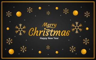 merry christmas background design on black color. design for horizontal banner template. vector