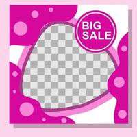 pink color feed template design for social media. vector