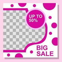 pink color feed template design for social media. vector