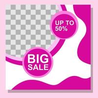 pink color feed template design for social media. vector