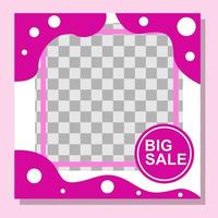 pink color feed template design for social media. vector