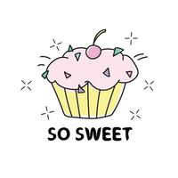 Sweet cupcake illustration design - Textile graphic print vector