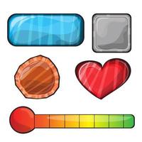 Set of buttons, bright different forms buttons for games vector