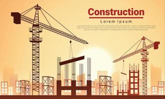 Construction vector background, Ready template for web site