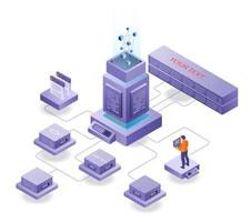 Server data center of multiple platforms vector