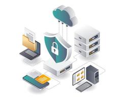 Endpoint Protection cloud server vector