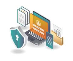 protección de datos y privacidad vector