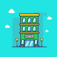 Hotel building in the city vector