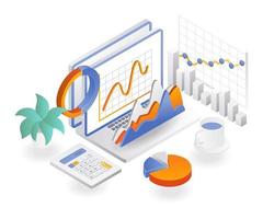 datos del analista de desarrollo empresarial de inicio vector