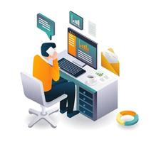 Man is sending email safely vector