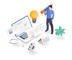 Pouring creative ideas into computer paper vector