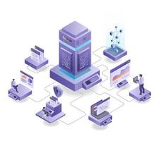 Server data center of multiple platforms vector