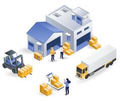 Warehousing and freight forwarding industry vector