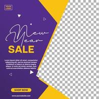 New Year Sale Post Template vector