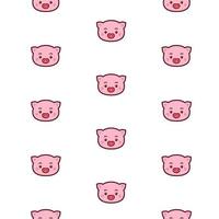 Pig head pattern. Vector. Icons for the site. Pattern of pork head. Sign, logo for the store and children's studio. Drawing for wrapping paper and fabric. Childen's goods. vector