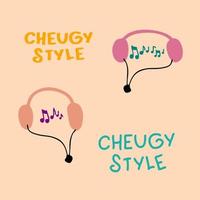 Cheugy elements doodle collection. vector