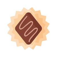 postre de chocolate rombo o caramelo con glaseado vector