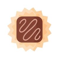 Square chocolate dessert or candy with icing vector