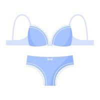 Sexy female blue underwear pantie and bra. Fashion concept. vector