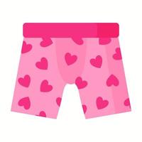 Pink Men boxer underpants with hearts. Fashion concept vector