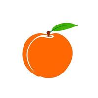 melocotón logo. Ilustración de diseño de vector de símbolo. melocotón naranja.
