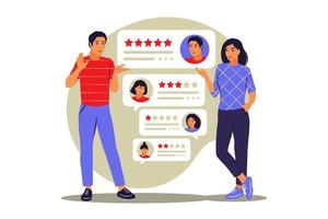 Star rating. Online reviews. Feedback concept. Vector illustration. Flat.