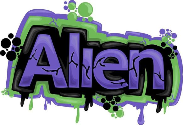 cool ALIEN writing graffiti design