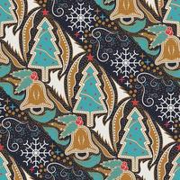 creative traditional batik style merry christmas seamless pattern vector