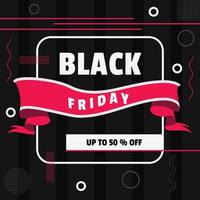 black friday template with ribbon vector