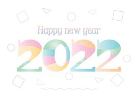 background happy new year 2022 colorful shape vector