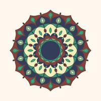 dark red blue mandala art vector