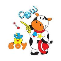 police cow cartoon vector illustration