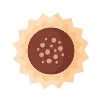 Circle chocolate truffle with icing vector