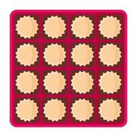 Open empty square pink box of chocolates vector