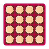 Open empty square pink box of chocolates vector