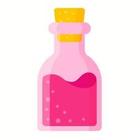 Love potion in pink small rectangle bottle for the wedding or Valentine Day. vector