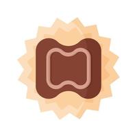 Rectangle chocolate candy with icing vector