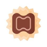 caramelo de chocolate rectangular con glaseado vector