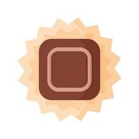 Square chocolate candy with icing vector