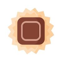 Square chocolate candy with icing vector